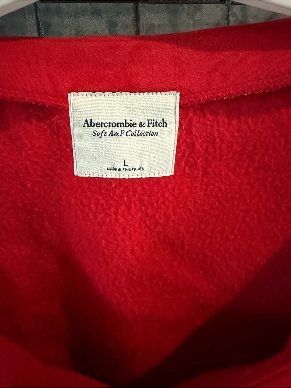 Abercrombie & Fitch RED Off-the-Shoulder Pullover Sweater - Picture 3 of 4